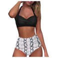 thumbnail image 2 of Aligament Swimsuit Bikini Sets For Womens High Breast Contrast Gradient Split Bikini Set One Piece, 2 of 8