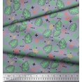 thumbnail image 3 of Soimoi Poly Georgette Fabric Geometric Sign,Clover & Monstera Leaves Print Sewing Fabric Yard 52 Inch Wide, 3 of 3