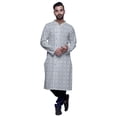 thumbnail image 4 of Atasi Kurta Pyjama de Fête pour Hommes Col Mandarin Manches Longues Kurta Pyjama Ethnique, 4 of 5