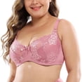 thumbnail image 3 of PENGXIANG Women‘s Underwire Bra Lace Floral Bra Unlined Unpadded Plus Size Full Coverage Bra, 3 of 5
