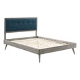 thumbnail image 2 of Modway Willow Queen Wood Platform Bed with Splayed Legs in Gray/Azure, 2 of 11