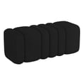 thumbnail image 1 of Contemporary Boucle Fabric Large Ottoman Bench - Black, 1 of 7