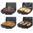 thumbnail image 2 of Riwcyla Multifunctional Electric Breakfast Maker Stainless Steel Sandwich Waffle Panini Steak Baking Machine, 2 of 6