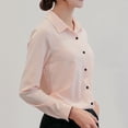 thumbnail image 2 of Timegard Hauts Formels pour Femmes Col à Revers Boutonné Chemises à Manches Longues Travail Tenue de Bureau Décontractée Hauts Ajustés, 2 of 4