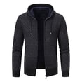 thumbnail image 2 of Wzzjkit Fall Clothes Men's Colid Color Long-sleeved Hooded Zipper Pocket Knitted Sweater Jacket, 2 of 5