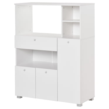 HOMCOM Armoire de Rangement pour Garde-Manger de Cuisine, Buffet/vaisselier avec Support pour Micro-Ondes