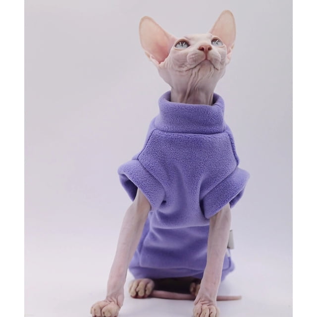 Vêtements pour Chat Sans Poils Doux et Chauds, Chandail à Capuchon pour Chat pour Sphynx, Devon Rex, Cornish, Peterbald