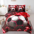 thumbnail image 1 of YST Sports Theme 7-Piece Comforter Set, Red Neon Honeycomb, Full, 1 of 4