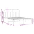 thumbnail image 4 of vidaXL Metal Bed Frame with Headboard White 135x190 cm Double, 4 of 5