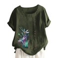 thumbnail image 1 of Birdeem T-Shirt Ample Décontracté d'Été pour Femme à Col Rond, Manches Courtes, Imprimé, 1 of 5