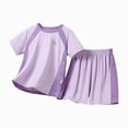 thumbnail image 1 of Gubotare Ensemble Athlétique pour Tout-Petit Ensembles de Vêtements pour Garçons T-Shirt à Col Ras du Cou de Performance Athlétique Ample et Short Tenues 2T 3T (Violet,2-3 Ans), 1 of 4