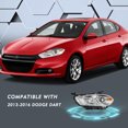 thumbnail image 4 of For 2013-2016 Dodge Dart Chrome Housing Clear Lens Headlights Factory Style 2PCS, 4 of 6