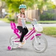 thumbnail image 2 of Costway Vélo pour Enfants 16 Pouces avec Panier, Siège pour Poupée, Rubans Colorés, Roues Stabilisatrices, Rose, 2 of 10