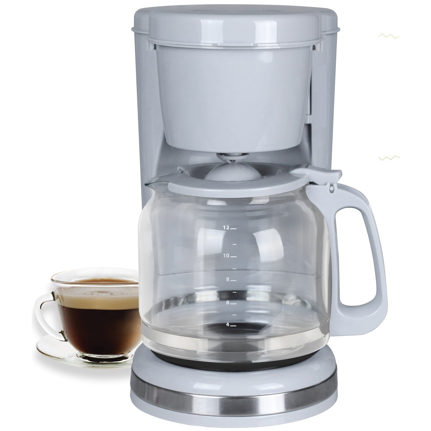 Hauz - 12 Cup Coffee Maker, Glass Carafe and Reusable Filter