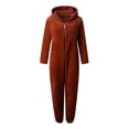 thumbnail image 4 of Combinaison Femme à Manches Longues à Capuche Pyjama Combinaison Décontractée d'Hiver Chaude Combinaison de Nuit Combinaison d'Entraînement en Liquidation, 4 of 7