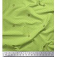 thumbnail image 1 of Soimoi Green Rayon Fabric Lady Finger & Dots Decor Fabric Printed Yard 42 Inch Wide, 1 of 5