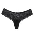 thumbnail image 1 of Birdeem Culotte String Taille Basse en Dentelle Transparente avec Nœud pour Femmes, 1 of 1