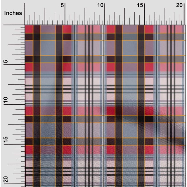 oneOone Silk Tabby Fabric Madras Check Print Sewing Fabric BTY 42 Inch Wide