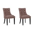 thumbnail image 1 of Costaelm Bellmount Fabric Wingback Tufted Dining Chair 2 Pc Set in Brown, 1 of 12