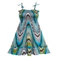thumbnail image 1 of Robe Fille Smockée Dos Nu Paisley Verte 4-5 Ans, 1 of 4