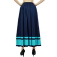 thumbnail image 3 of Bimba Women's Long Maxi Skirt With Contrast Border Boho Skirt With Elastic Waist, 3 of 8