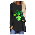 thumbnail image 1 of QIPOPIQ T-Shirts à Manches Longues à Col Rond pour Femmes T-Shirts de la Saint-Patrick Tunique T-Shirt Imprimé Shamrock T-Shirt Vert Chanceux T-Shirts St Patricks Day T-Shirt Col Rond T-Shirts des Fêtes Offres, 1 of 5