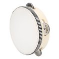 thumbnail image 3 of Handheld Tambourine Kids Tambourine Wooden Tambourine Percussion Instrument Handheld Tambourine Wooden 154mm Polyester Crisp Sound Educational Tambourine Drum For Performing, 3 of 8