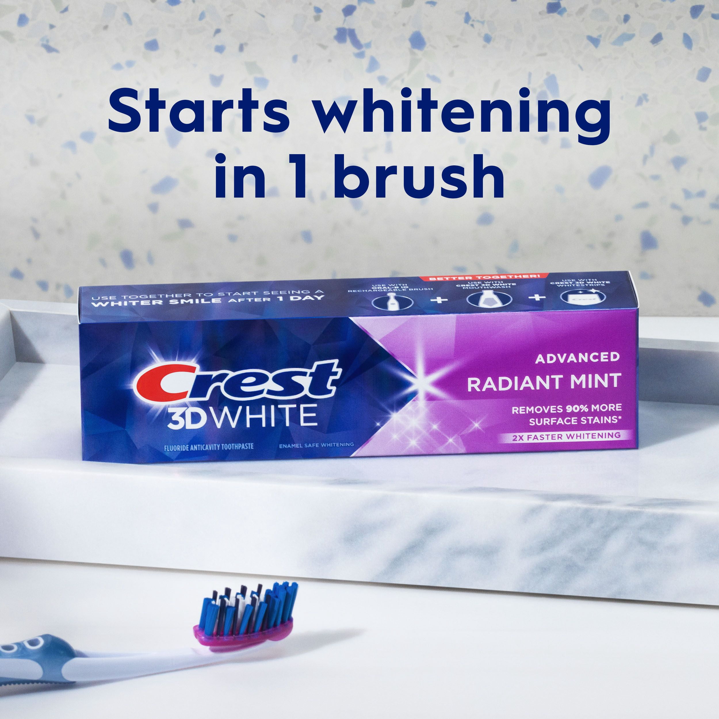 Crest 3D White Advanced Whitening Toothpaste, Arctic Fresh, 70 mL, Pack of 3