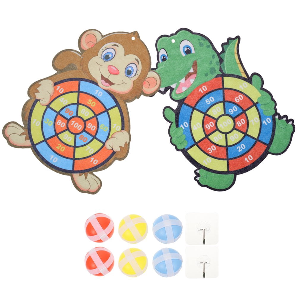 Bamboohart 2 Sets Kids Board Game Sticky Balls Indoor Board Game Cartoon Board Game