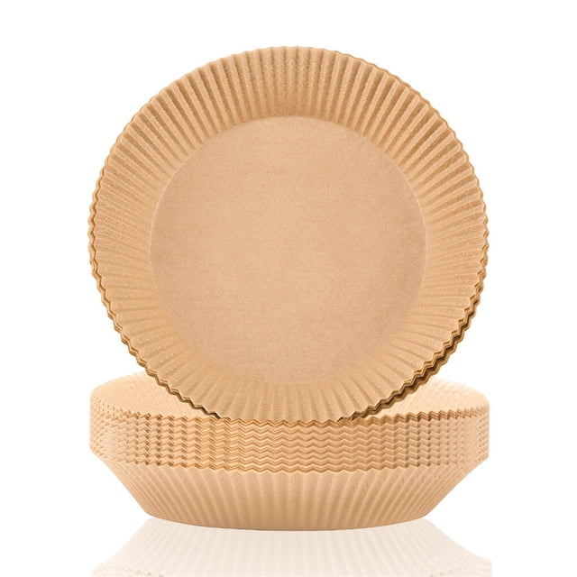 pitrice 50 Pcs Doublure pour Friteuse à Air Chaud Papier Parchemin Imperméable Résistant à la Chaleur Antiadhésif Absorption d'Huile de Cuisson pour Rôtir Barbecue Camping Brun