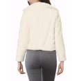 thumbnail image 3 of INSPIRE CHIC Veste Courte Duveteuse pour Femme en Fausse Fourrure à Col Rabattu, Ouverte à l'Avant, TP Blanc, 3 of 6