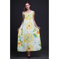 thumbnail image 3 of Bimba Robe Longue pour Femmes en Rayonne Imprimée Teinture sur Nœuds Chic Bohème d'Été Maxi de Plage - Grand, 3 of 5