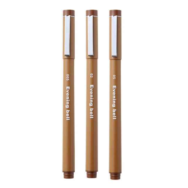 Promotion for Today Ink Collection Needle Tube Pen Brown Hook Pen Writing Click Pen Portable Signing Pen Office Desk Accessories Supplies Gifts for Coloring, Decorating, Note-Taking, Gifts