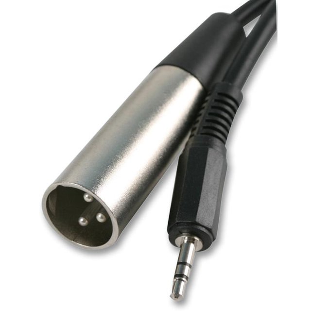 PRO SIGNAL - 3 Pin XLR Plug to 3.5mm Stereo Jack Plug Lead, 6m Black