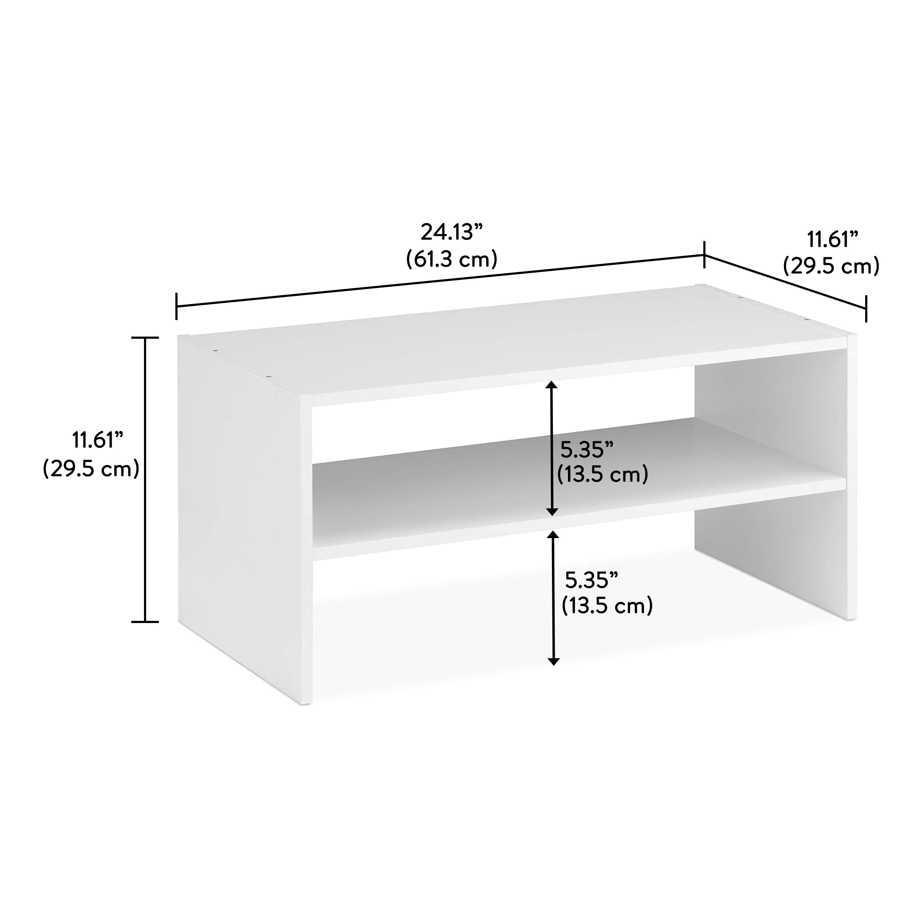 Mainstays 24" 2-Tier Stackable Shoe Rack, White
