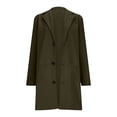 thumbnail image 4 of WRKEKC Coats for Women Long Sleeve Solid Color Button Multi Pocket Wool Blend Long Jacket Top for Daily Appeal and Functional Design, 4 of 5