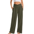 thumbnail image 1 of Yuyuzo Womens Plus Size Yoga Pants Belly Control Straight Leg Slacks Solid Color Basic Lounge Wear Trousers, 1 of 6