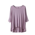 thumbnail image 2 of AherBiu T-Shirts pour Femmes à Col Rond, T-Shirts de Pyjama Amples, Été, Légers, Doux, Tunique à Manches Courtes, Hauts, Couleur Unie, 2 of 3