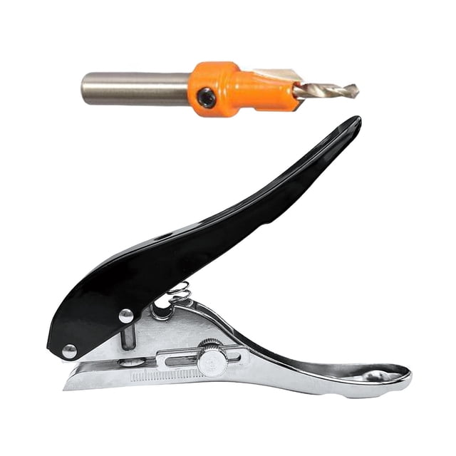 veasfak Portable Punching Pliers Hole Punch Handle Punch Paper Punch for DIY Crafts 10mm