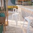 thumbnail image 4 of 30'' High Backless Distressed White Metal Indoor-Outdoor Barstool, 4 of 7