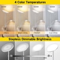 thumbnail image 2 of OUTON Torchiere Floor Lamp with Reading Light, Floor Lamps for Living Room,4 Colors Temperature Dimmable Standing Lamps with Remote and Touch Control, Silver, 2 of 6
