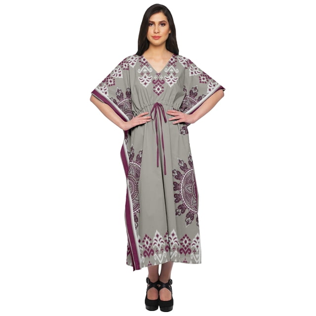 Moomaya Kaftan de Plage, Paréo de Bikini, Robe Longue Maxi Caftan pour Femmes