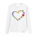 thumbnail image 4 of Pisexur Hauts d'Automne pour Femmes Mode Mignon Cœur Graphique Imprimé T-Shirt Hauts Col Rond Manches Longues Chemises pour Femmes Habillées Décontractées Sorties Hauts Confort Polyvalent Léger T-Shirts, 4 of 5