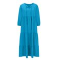 thumbnail image 4 of Gspmoly Robes d'Été, Robe Décontractée Européenne pour Femmes et Nouvelle Robe à Manches Unie à Manches Longues, Col Rond et Longueur Cheville, Robes de Cocktail pour Femmes en Liquidation, 4 of 5