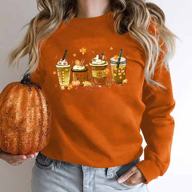 Mode Chandails à Capuchon pour Femmes 2023 Halloween Mode Décontractée Aguichant Imprimée Manches Longues Col Rond Chandail Blouse Hauts Chandails en Molleton Sans Capuche 50 % de Réduction Liquidation Costumes Halloween/noël