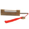 thumbnail image 2 of Chinese Vintage Padlock, Spacing 5.9cm Retro Antique Wooden Box Lock Decorative Lock with Key for Jewelry Box Drawer, 2 of 7