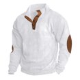 thumbnail image 2 of Ediodpoh Chandail Sans Capuchon pour Homme, Mode Décontractée, Manches Longues, Coupe Ample, Confortable, Chandail à Capuchon pour Homme, Chandail pour Homme, Blanc, G, 2 of 6