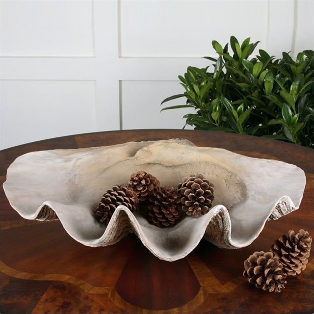 Uttermost Bol en Coquille de Clam Blanc Antique