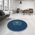 thumbnail image 4 of Ahgly Company Tapis d'Intérieur Ronds Transitionnels Bleus Lavables à la Machine, 8 Pieds Rond, 4 of 7