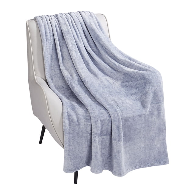 Jeté pelucheux à motif mélangé bleu HOMETRENDS